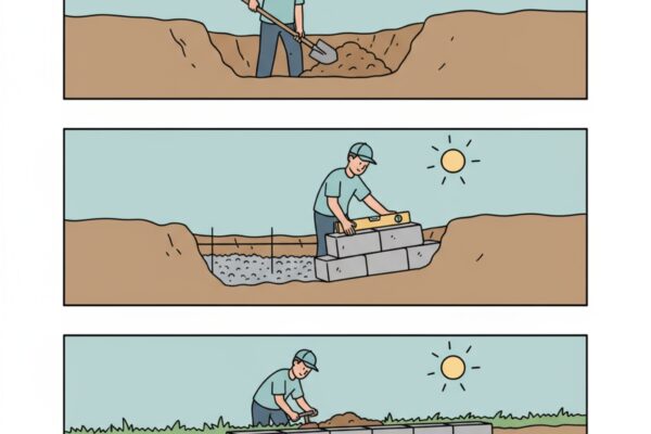 Comment poser un mur de soutènement en béton?