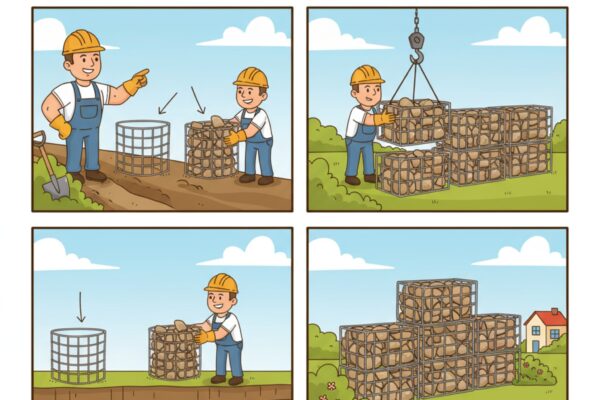 Comment réaliser un mur de soutènement en gabions?