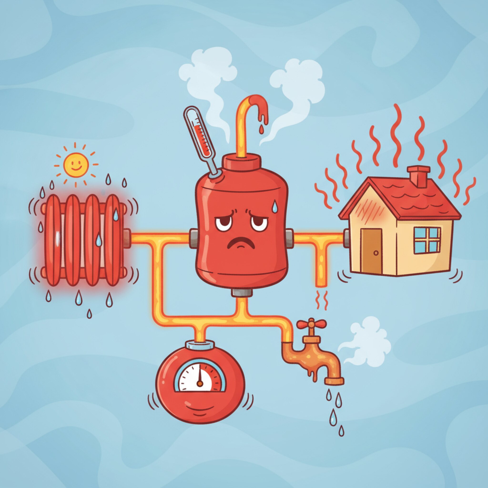 Quels sont les indicateurs de surchauffe dans un circuit de chauffage?