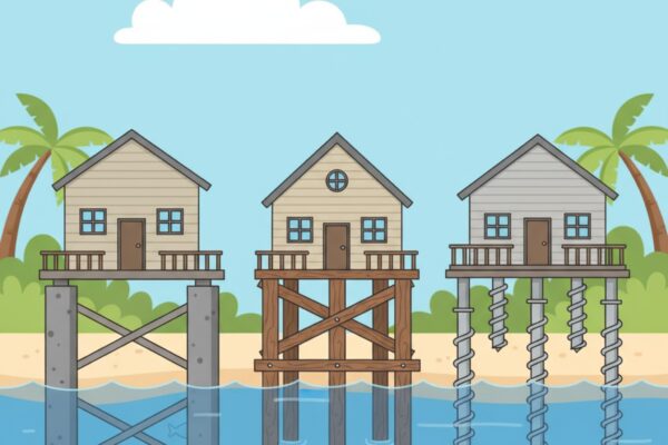 Quels types de fondations sont adaptés aux maisons sur pilotis?