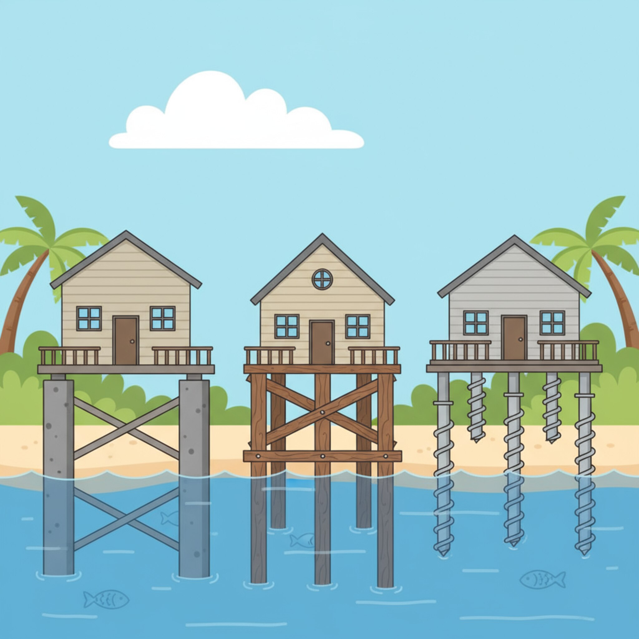 Quels types de fondations sont adaptés aux maisons sur pilotis?
