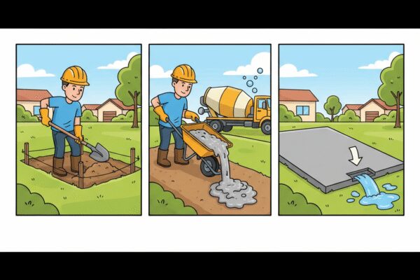 Comment couler une dalle de béton avec une pente correcte pour l’écoulement?