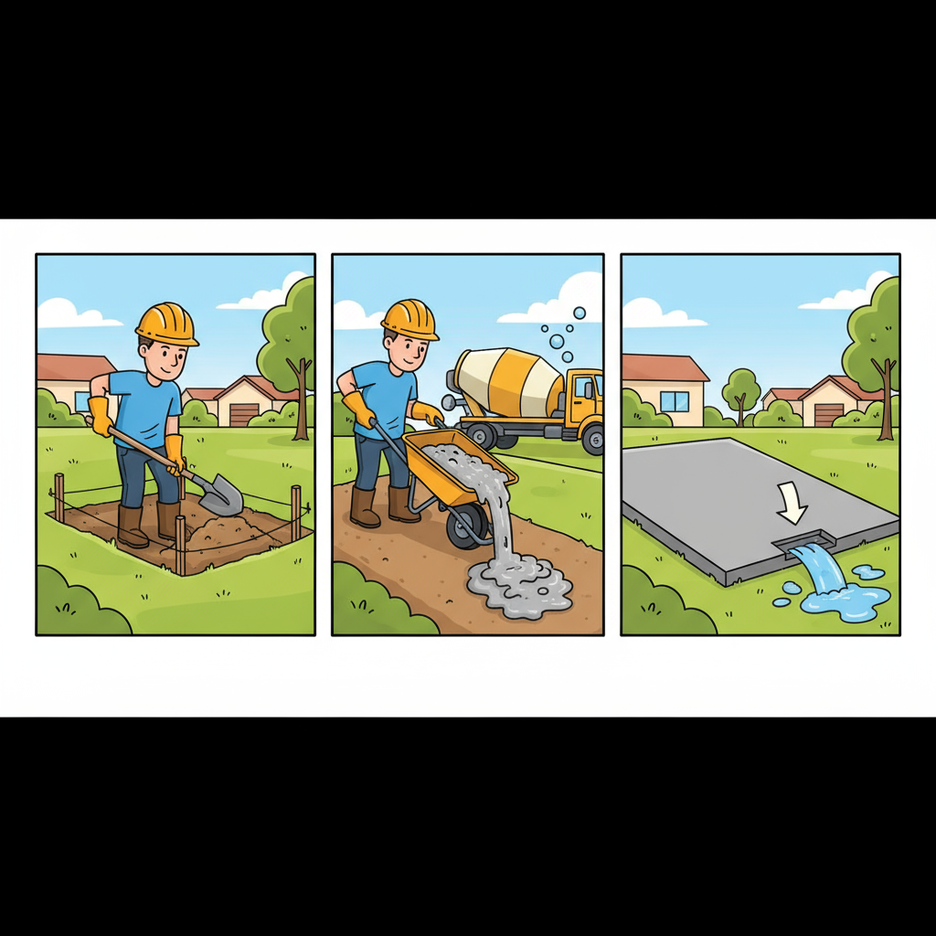 Comment couler une dalle de béton avec une pente correcte pour l’écoulement?