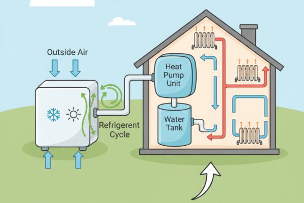 Comment fonctionne un système de chauffage par pompe à chaleur air-eau?