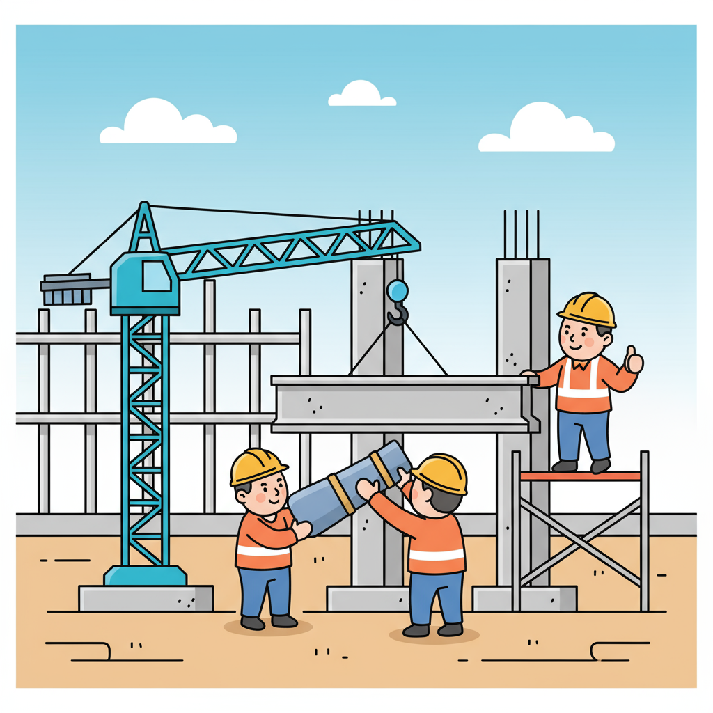 Comment installer des poutres en béton dans le gros œuvre?