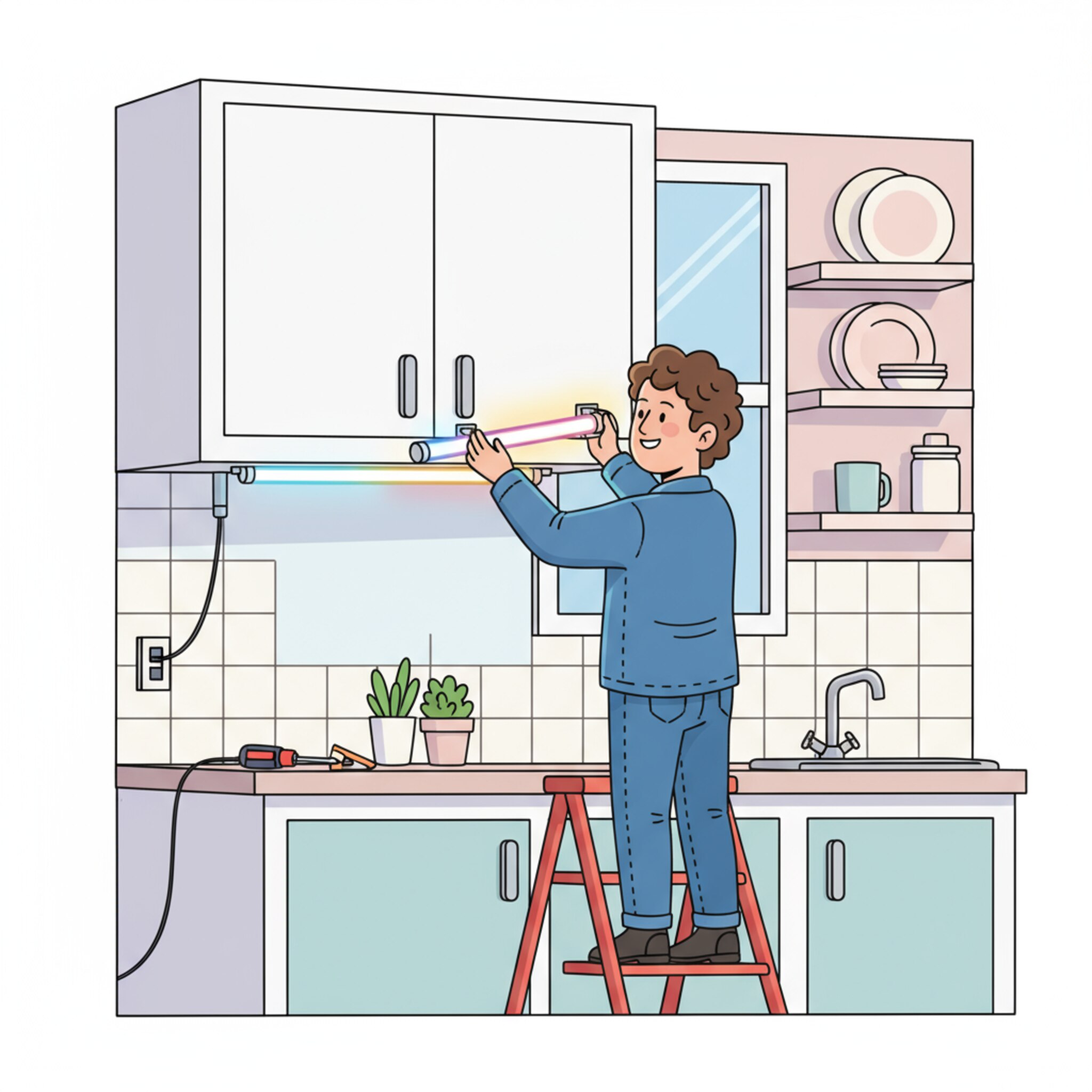 Comment installer un néon ou un tube LED dans une cuisine?