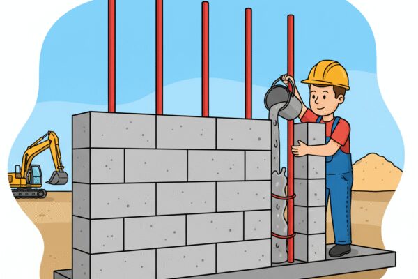 Comment réaliser un chaînage vertical dans un mur en parpaings?