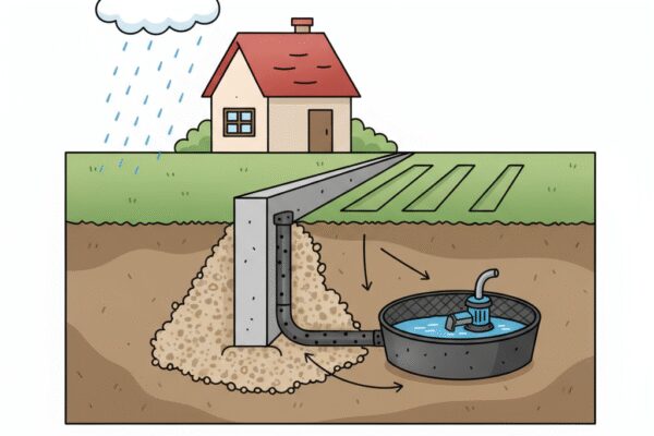 Quelles sont les techniques de drainage utilisées autour des murs enterrés?