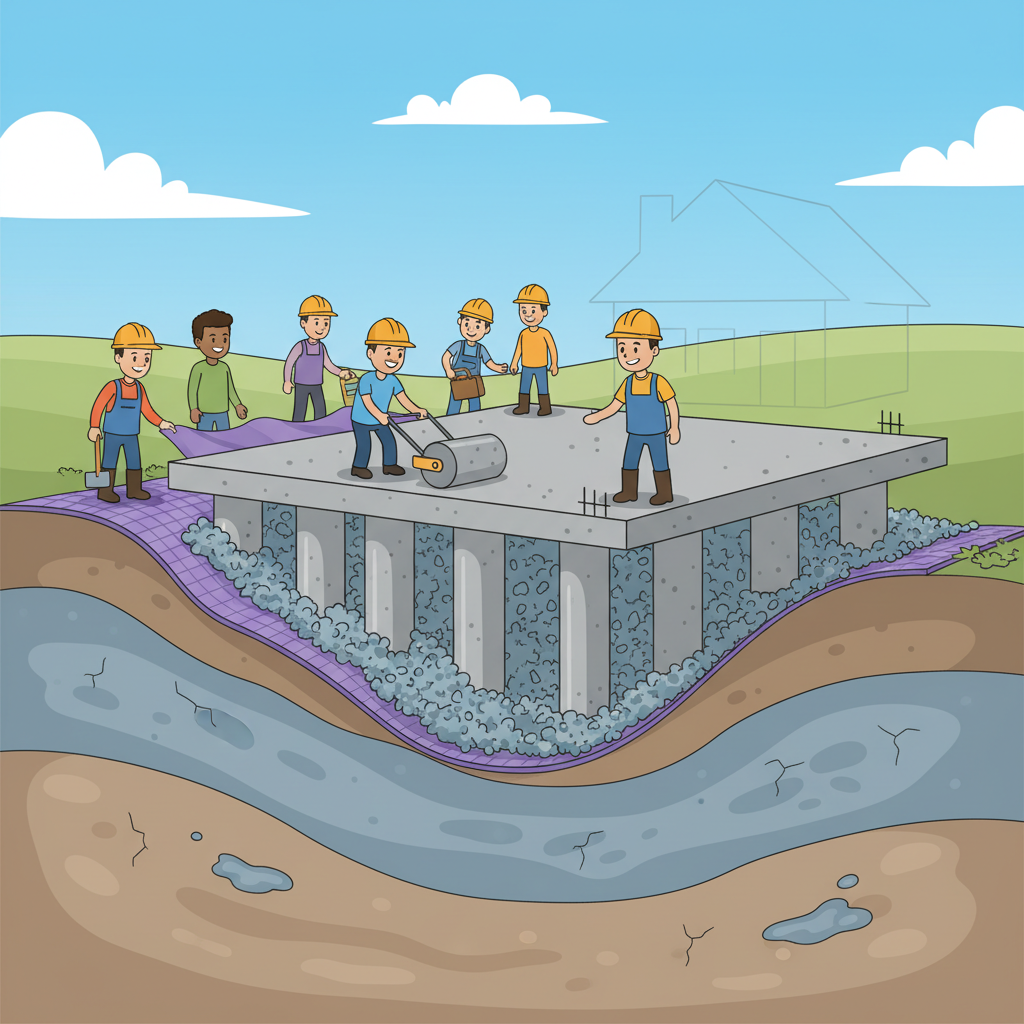Comment poser une fondation sur un sol argileux instable?
