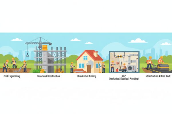 Quels sont les différents types de travaux dans la construction?