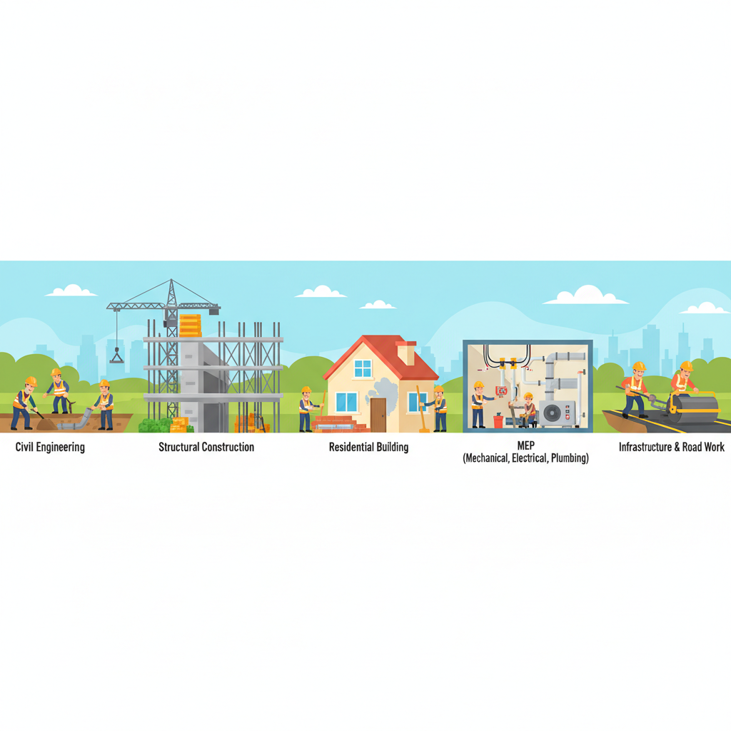 Quels sont les différents types de travaux dans la construction?