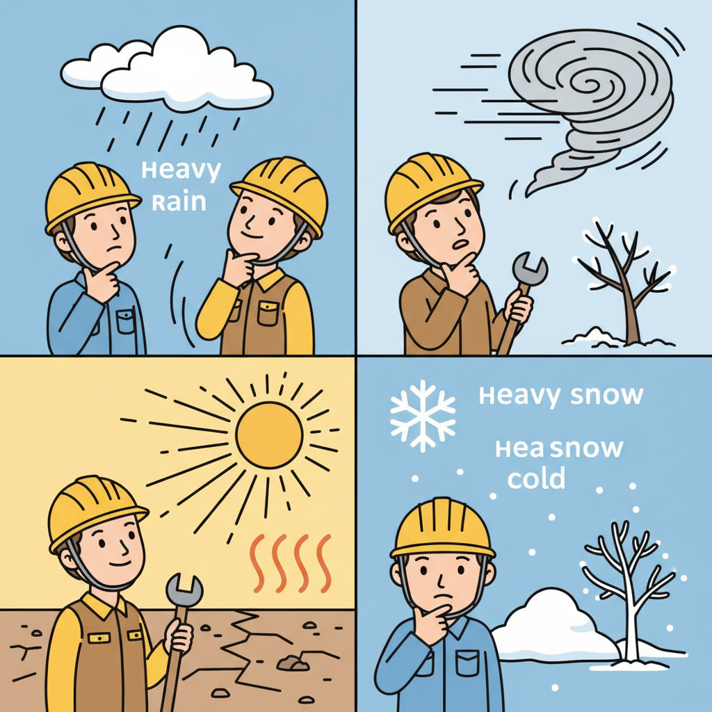 Quels sont les effets climatiques à prendre en compte pendant les travaux?