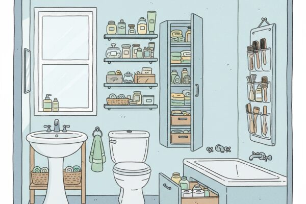 Comment agencer une salle de bains pour optimiser le rangement?