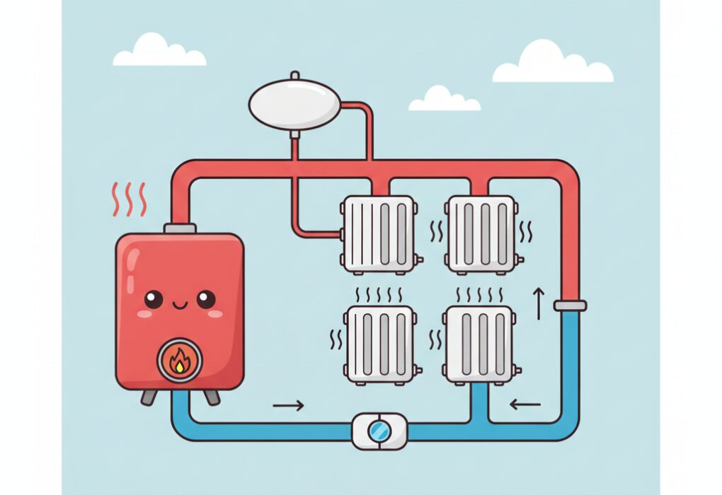 Comment fonctionne un circuit de chauffage à eau chaude?