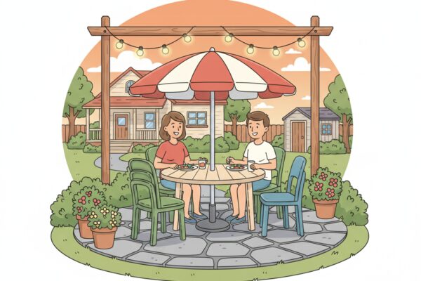 Quels meubles choisir pour un coin repas extérieur à petit budget?