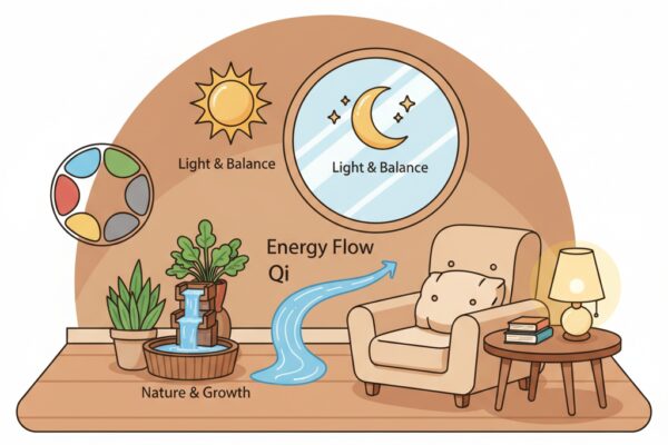 Quels sont les éléments clés pour un aménagement feng shui réussi?