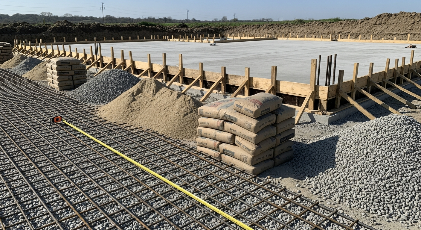 Comment calculer les quantités de matériaux pour une dalle de béton?