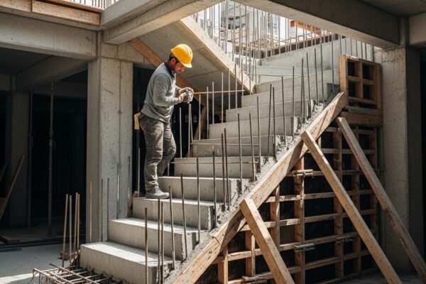Comment réaliser un escalier en béton dans une construction neuve?