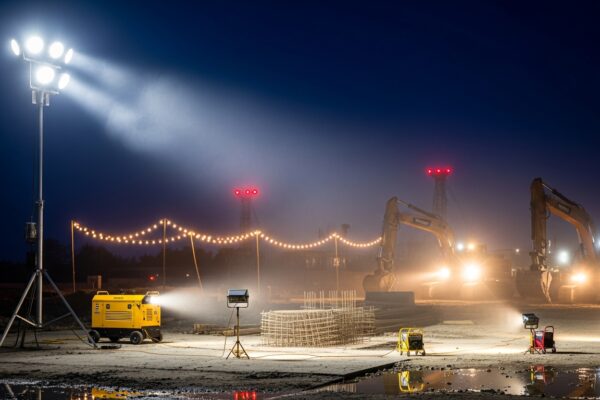 Quels sont les types d’éclairage utilisés sur les chantiers nocturnes?