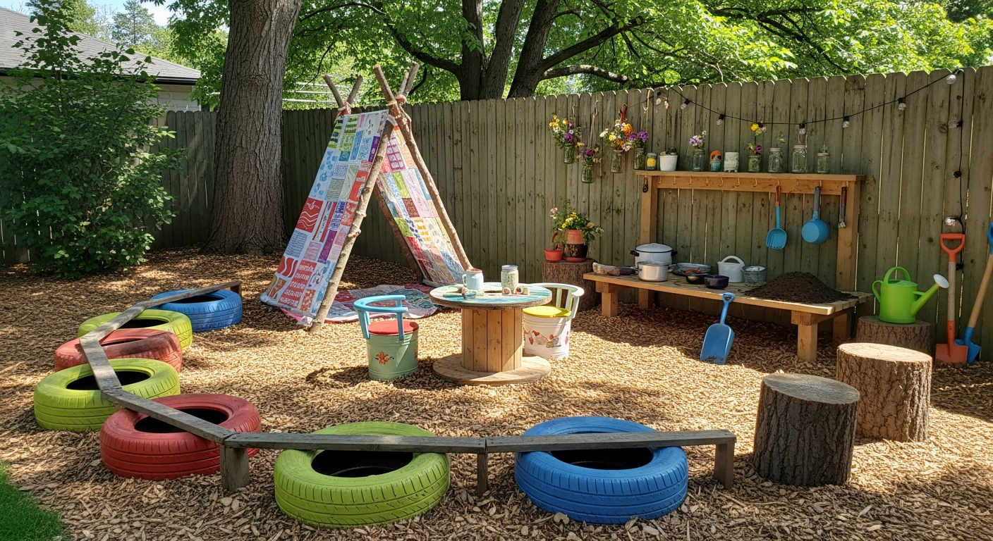 Comment créer un espace de jeux extérieur avec peu de moyens?